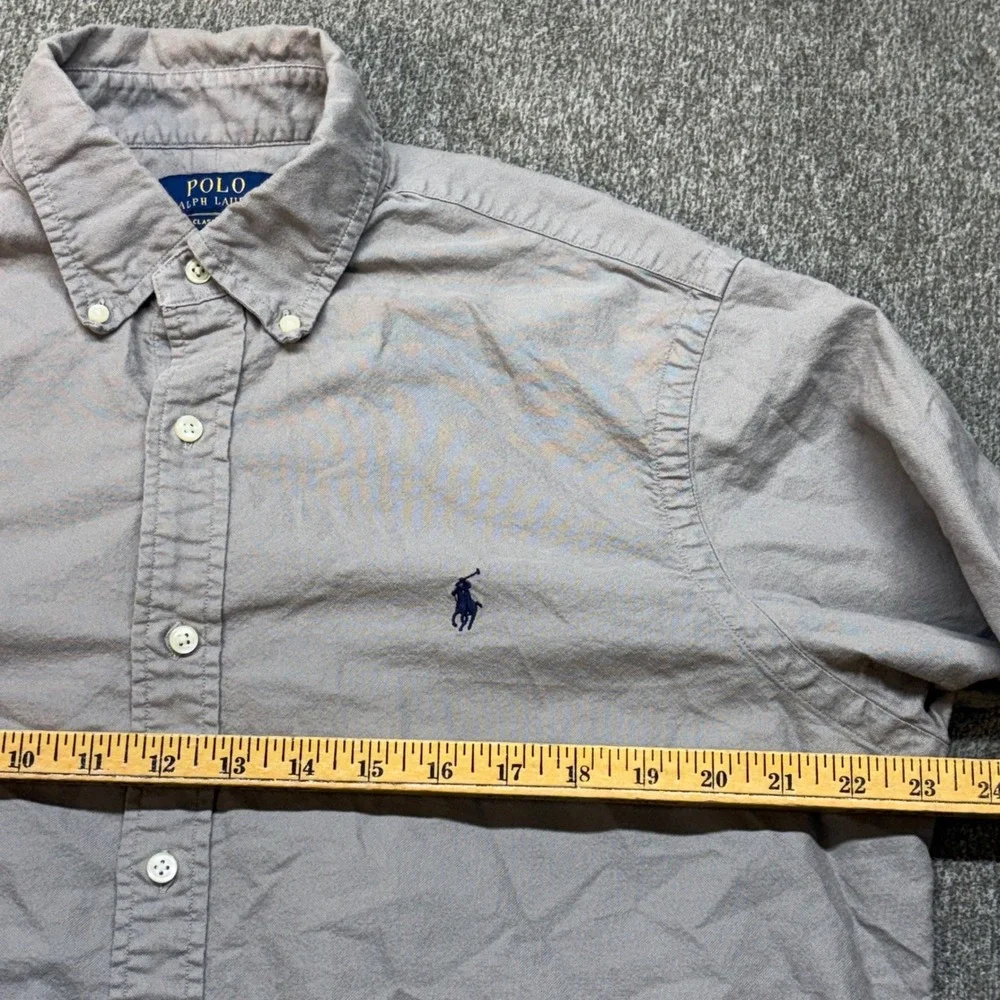 Polo Ralph‎ Lauren Mens Classic Fit Cotton Button Down Shirt Large Khaki